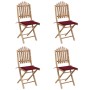 5-teiliges klappbares Outdoor-Essset mit Bambuskissen von vidaXL, Gartensets - Ref: Foro24-3063969, Preis: 273,65 €, Rabatt: %