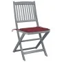 Folding garden chairs 4 pcs cushions solid acacia wood by vidaXL, Garden chairs - Ref: Foro24-3064572, Price: 207,62 €, Disco...
