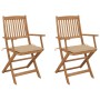 2 pcs folding garden chairs and solid acacia wood cushions by vidaXL, Garden chairs - Ref: Foro24-3064593, Price: 174,95 €, D...