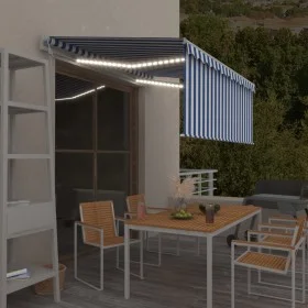 Automatic blind awning, LED and blue wind sensor 3.5x2.5m by vidaXL, Awnings - Ref: Foro24-3069291, Price: 523,02 €, Discount: %