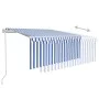 Automatic blind awning, LED and blue wind sensor 3.5x2.5m by vidaXL, Awnings - Ref: Foro24-3069291, Price: 523,02 €, Discount: %