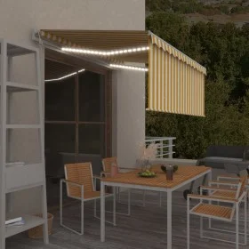 Automatic awning LED blind wind sensor yellow 3.5x2.5 m by vidaXL, Awnings - Ref: Foro24-3069293, Price: 508,38 €, Discount: %