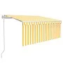 Automatic awning LED blind wind sensor yellow 3.5x2.5 m by vidaXL, Awnings - Ref: Foro24-3069293, Price: 508,38 €, Discount: %