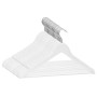 Juego de perchas ropa 20 uds antideslizantes madera dura blanco