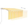 Automatic awning LED blind wind sensor yellow 3.5x2.5 m by vidaXL, Awnings - Ref: Foro24-3069293, Price: 518,46 €, Discount: %
