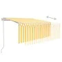 Automatic awning LED blind wind sensor yellow 3.5x2.5 m by vidaXL, Awnings - Ref: Foro24-3069293, Price: 508,38 €, Discount: %