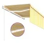 Automatic awning LED blind wind sensor yellow 3.5x2.5 m by vidaXL, Awnings - Ref: Foro24-3069293, Price: 508,38 €, Discount: %