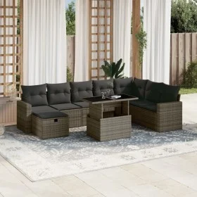 9-piece garden furniture set and gray synthetic rattan cushions by vidaXL, Garden sets - Ref: Foro24-3274870, Price: 569,76 €...