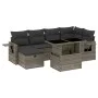 7-teiliges Gartensofa-Set mit grauen synthetischen Rattankissen von vidaXL, Gartensets - Ref: Foro24-3274980, Preis: 458,38 €...