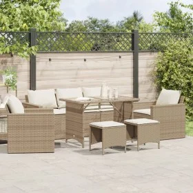 Garden sofa set with cushions 6 pieces beige synthetic rattan by vidaXL, Garden sets - Ref: Foro24-3213552, Price: 532,22 €, ...