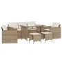 Garden sofa set with cushions 6 pieces beige synthetic rattan by vidaXL, Garden sets - Ref: Foro24-3213552, Price: 532,22 €, ...