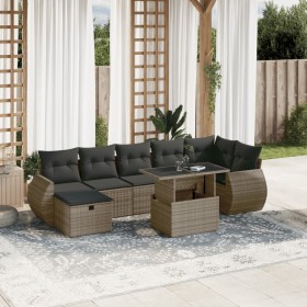 Garden sofa and cushion set 8 pieces gray synthetic rattan by vidaXL, Garden sets - Ref: Foro24-3275150, Price: 536,36 €, Dis...