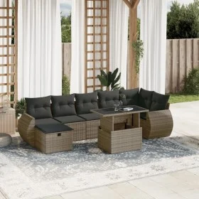 Gartensofa- und Kissenset 8-teilig aus grauem synthetischem Rattan von vidaXL, Gartensets - Ref: Foro24-3275150, Preis: 538,0...