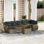 Garden sofa and cushion set 8 pieces gray synthetic rattan by vidaXL, Garden sets - Ref: Foro24-3275150, Price: 536,36 €, Dis...
