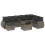 9-teiliges Gartenmöbel-Set und graue synthetische Rattankissen von vidaXL, Gartensets - Ref: Foro24-3275190, Preis: 596,28 €,...