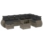 9-teiliges Gartenmöbel-Set und graue synthetische Rattankissen von vidaXL, Gartensets - Ref: Foro24-3275190, Preis: 596,70 €,...