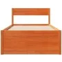 Estructura de cama con cajones madera de pino marrón 75x190 cm de vidaXL, Camas y somieres - Ref: Foro24-846809, Precio: 135,...