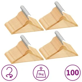 Juego de perchas para ropa 100 uds antideslizantes madera dura de vidaXL, Perchas - Ref: Foro24-289913, Precio: 144,96 €, Des...