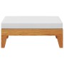 Reposapiés modular y cojín crema madera maciza de acacia