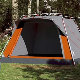 Kabinenzelt für 4 Personen, schnell öffnend, grau-orange von vidaXL, Zelte - Ref: Foro24-4004221, Preis: 153,04 €, Rabatt: %