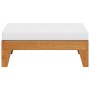 Reposapiés modular y cojín crema madera maciza de acacia