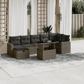 Garden sofa and cushion set 8 pieces gray synthetic rattan by vidaXL, Garden sets - Ref: Foro24-3274830, Price: 513,06 €, Dis...