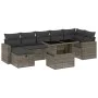 Garden sofa and cushion set 8 pieces gray synthetic rattan by vidaXL, Garden sets - Ref: Foro24-3274830, Price: 513,06 €, Dis...