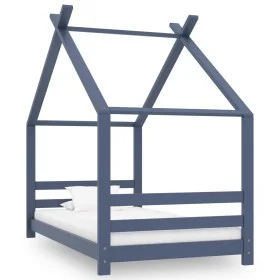 Estructura de cama infantil madera maciza pino gris 80x160 cm by vidaXL, Cribs and beds for children - Ref: Foro24-289614, Pr...