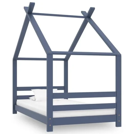 Estructura de cama infantil madera maciza pino gris 80x160 cm by vidaXL, Cribs and beds for children - Ref: Foro24-289614, Pr...