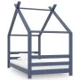 Estructura de cama infantil madera maciza pino gris 80x160 cm by vidaXL, Cribs and beds for children - Ref: Foro24-289614, Pr...