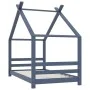 Estructura de cama infantil madera maciza pino gris 80x160 cm by vidaXL, Cribs and beds for children - Ref: Foro24-289614, Pr...