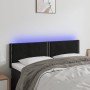 Cabecero con LED de terciopelo negro 144x5x78/88 cm en Cabeceros y pies de cama | Comprar online en Foro24