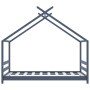 Massives Kiefernholz-Kinderbettgestell in Grau, 80x160 cm. von vidaXL, Kinderbetten und Betten für Kinder - Ref: Foro24-28961...