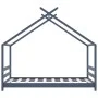 Massives Kiefernholz-Kinderbettgestell in Grau, 80x160 cm. von vidaXL, Kinderbetten und Betten für Kinder - Ref: Foro24-28961...