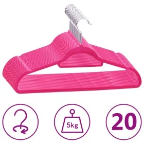 Juego de perchas ropa 20 uds antideslizantes terciopelo rosa de vidaXL, Perchas - Ref: Foro24-289923, Precio: 23,93 €, Descue...