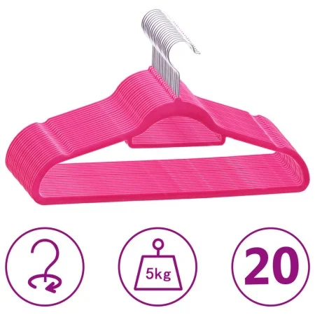 Juego de perchas ropa 20 uds antideslizantes terciopelo rosa de vidaXL, Perchas - Ref: Foro24-289923, Precio: 24,44 €, Descue...