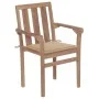 Sillas de jardín 2 unidades con cojines beige madera de teca de vidaXL, Sillas de jardín - Ref: Foro24-3062211, Precio: 257,6...