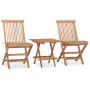 Klappbare Garten-Essgruppe mit 3-teiligen Kissen aus Teakholz von vidaXL, Gartensets - Ref: Foro24-3063201, Preis: 169,04 €, ...