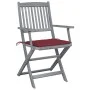 Folding garden chairs 6 pcs solid acacia wood cushions by vidaXL, Garden chairs - Ref: Foro24-3065416, Price: 304,28 €, Disco...