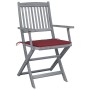 Klappbare Gartenstühle, 6 Stück, Kissen aus massivem Akazienholz von vidaXL, Gartenstühle - Ref: Foro24-3065416, Preis: 308,7...
