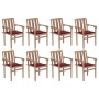 Stackable garden chairs 8 pcs solid teak wood with cushions by vidaXL, Garden chairs - Ref: Foro24-3073442, Price: 1,00 €, Di...