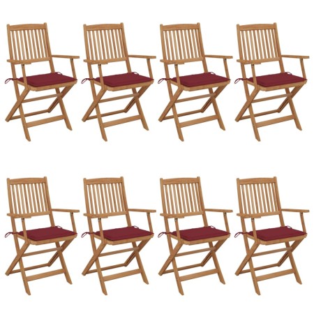 8 Stück klappbare Gartenstühle und Kissen aus massivem Akazienholz von vidaXL, Gartenstühle - Ref: Foro24-3074976, Preis: 473...
