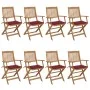 8 Stück klappbare Gartenstühle und Kissen aus massivem Akazienholz von vidaXL, Gartenstühle - Ref: Foro24-3074976, Preis: 464...