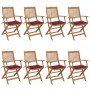 8 Stück klappbare Gartenstühle und Kissen aus massivem Akazienholz von vidaXL, Gartenstühle - Ref: Foro24-3074976, Preis: 473...