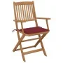 8 pcs folding garden chairs and solid acacia wood cushions by vidaXL, Garden chairs - Ref: Foro24-3074976, Price: 446,99 €, D...