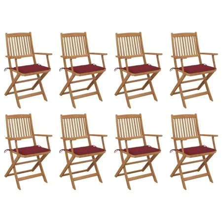 8 Stück klappbare Gartenstühle und Kissen aus massivem Akazienholz von vidaXL, Gartenstühle - Ref: Foro24-3075094, Preis: 399...