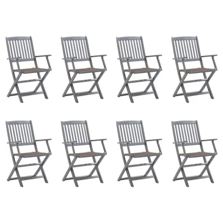 8 Stück klappbare Gartenstühle und Kissen aus massivem Akazienholz von vidaXL, Gartenstühle - Ref: Foro24-3078270, Preis: 372...