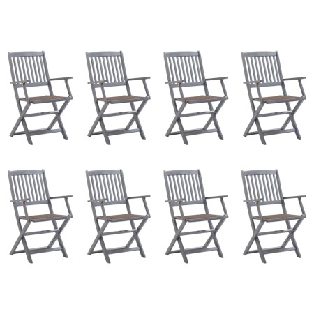 8 Stück klappbare Gartenstühle und Kissen aus massivem Akazienholz von vidaXL, Gartenstühle - Ref: Foro24-3078270, Preis: 372...