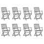 8 Stück klappbare Gartenstühle und Kissen aus massivem Akazienholz von vidaXL, Gartenstühle - Ref: Foro24-3078270, Preis: 372...