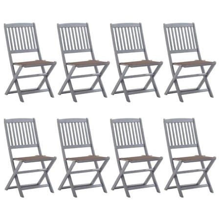 8 Stück klappbare Gartenstühle und Kissen aus massivem Akazienholz von vidaXL, Gartenstühle - Ref: Foro24-3078298, Preis: 414...